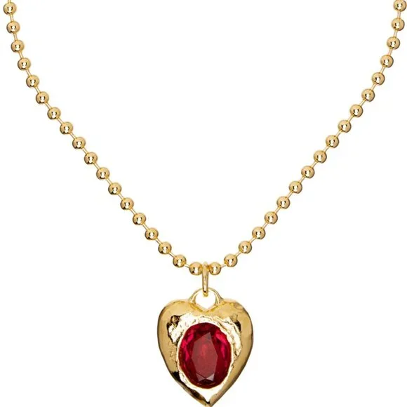 MONDO MONDO PACHA NECKLACE IN GOLD / FUCHSIA - Picture 4 of 4